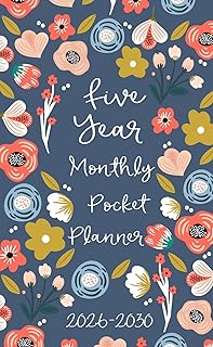 2026-2030 Five Year Pocket Planner: Monthly Schedule and Organizer, Personal Time Management Purse Notebook